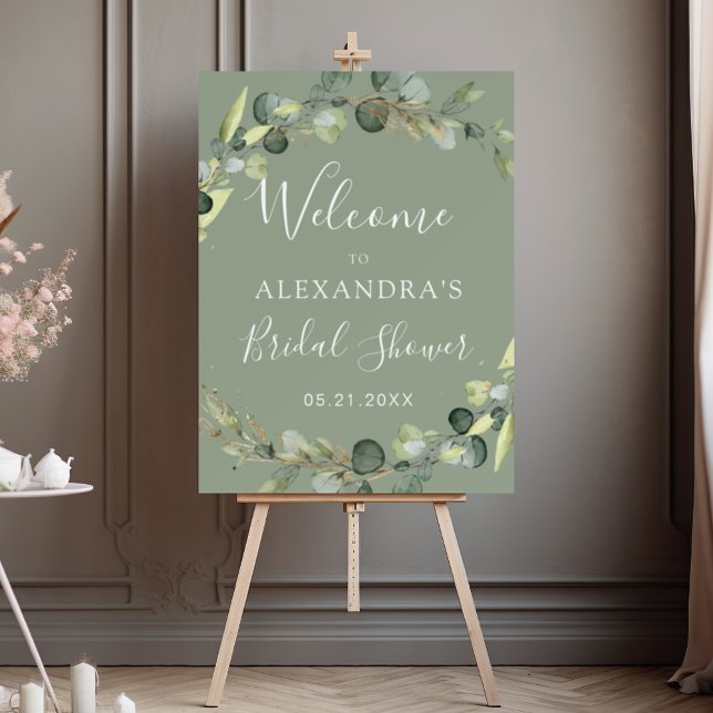 Eucalyptus Sage Green Greenery Bridal Shower  Foam Board (Creator Uploaded)