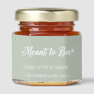 Eucalyptus Sage Green Meant to Bee Honey Jar Favor Favors