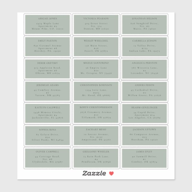 Eucalyptus Sage Green Wedding Guest Address Label (Sheet)
