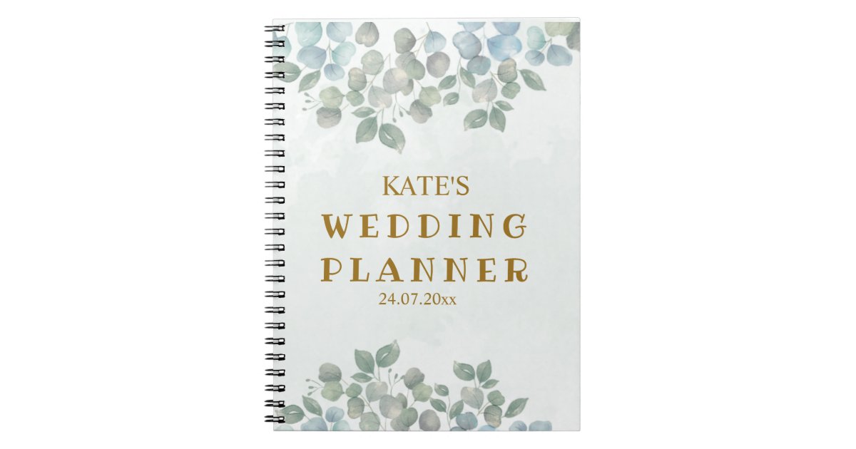 Wedding planner spiral eucalyptus leaves