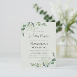 Eucalyptus Sage Green Wedding Reception Invitation