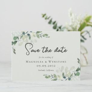 Eucalyptus Sage Green Wedding Save The Date