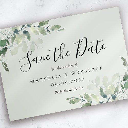 Eucalyptus Sage Green Wedding Save The Date