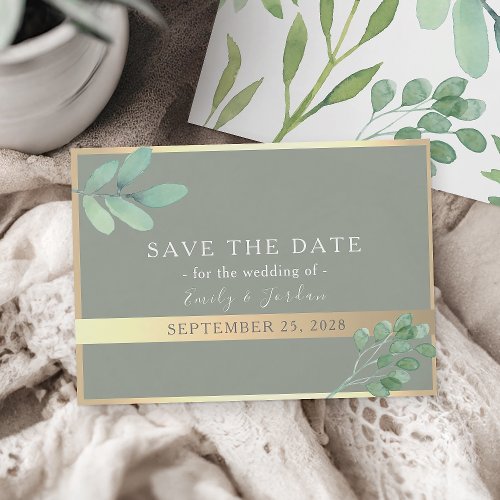 Eucalyptus Sage Green Wedding Save The Date