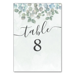 Eucalyptus Sage Green Wedding Table Card