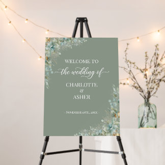 Eucalyptus Sage Green Wedding Welcome Sign