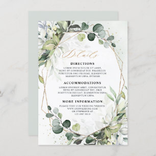 Eucalyptus Sage Greenery Geometric Wedding Details Enclosure Card