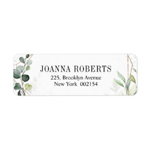 Eucalyptus Sage Greenery Modern Geometric Address Label