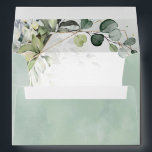 Eucalyptus Sage Greenery Modern Geometric Wedding  Envelope<br><div class="desc">Modern elegant spring / midsummer wedding envelope features a bouquet of soft watercolor greenery lush green leaves / botanical leaves / eucalyptus / succulents and gold geometric frame . Please find more matching designs and variations from my "blissweddingpaperie" store. And feel free to contact me for further customization or matching...</div>