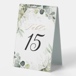 Eucalyptus Sage Greenery Modern Geometric Wedding Table Tent