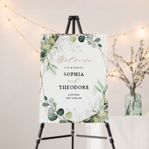 Eucalyptus Sage Greenery Modern Wedding Welcome Foam Board