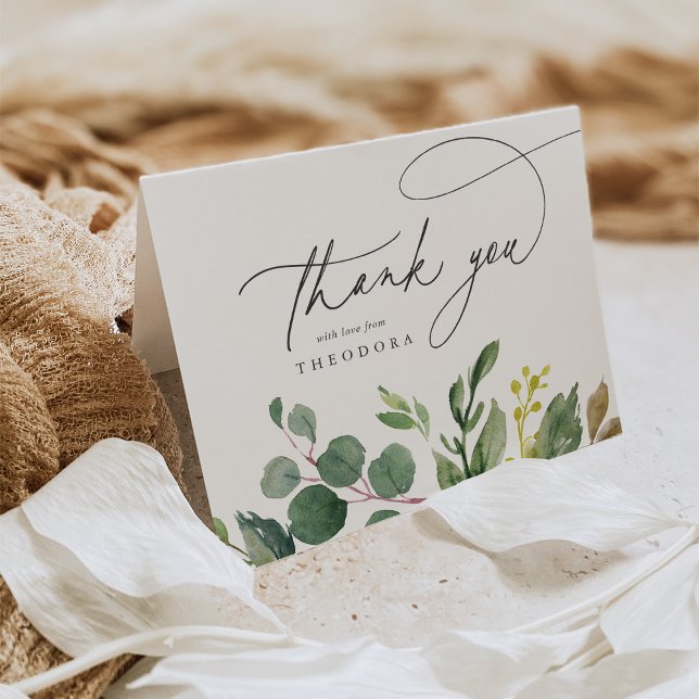 Eucalyptus & Sage Letterpress Thank You Card (Creator Uploaded)