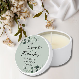 Eucalyptus Sage Wedding Favor Thank You Mini Candle Favors