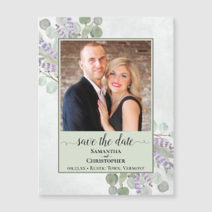 Eucalyptus Sage Wedding Save Date Photo Magnet