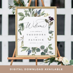 Eucalyptus & Sage Wedding Welcome Sign