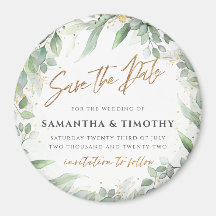 Eucalyptus Save the Date Magnet