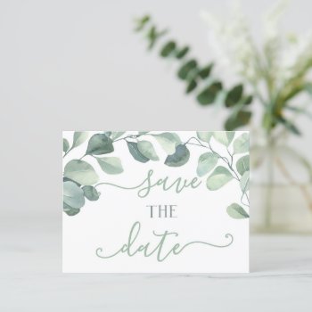 Eucalyptus Save The Date Postcard by YourMainEvent at Zazzle