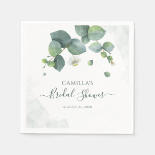 Eucalyptus Script Botanical Bridal Shower Napkins