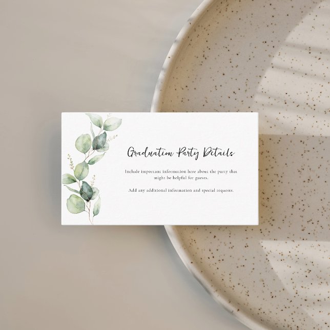 Eucalyptus Script Botanical Graduation Party Enclosure Card (Eucalyptus Script Botanical Graduation Party Enclosure Card)