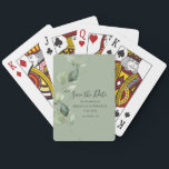 Eucalyptus Script Botanical Wedding Save the Date Poker Cards<br><div class="desc">Whether your wedding will be a grand gala or an intimate gathering, this Custom Watercolor Eucalyptus Wedding Save the Date playing cards will leave a lasting impression and beautifully set the tone for your special day. Invite your guests to save your date with a playing cards as unique and special...</div>