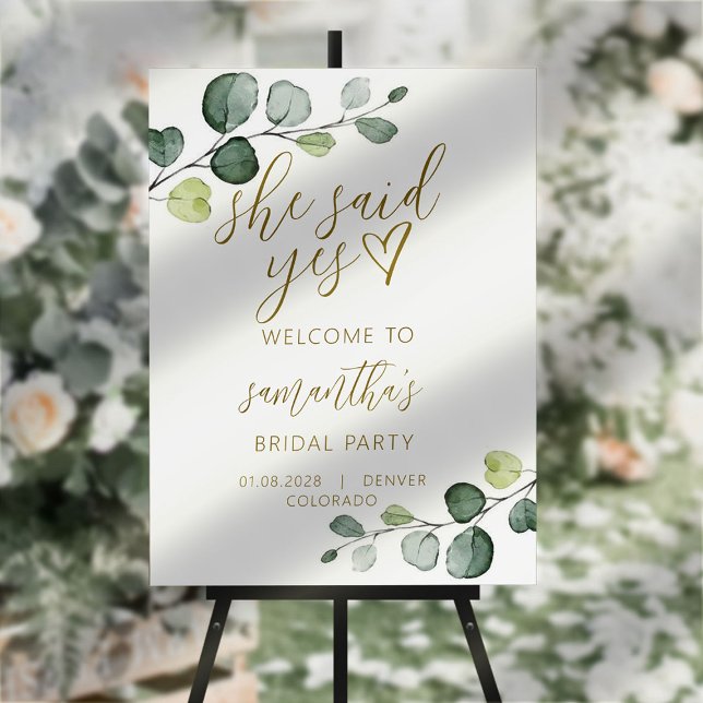 Eucalyptus Script Bridal Shower Sign (Creator Uploaded)