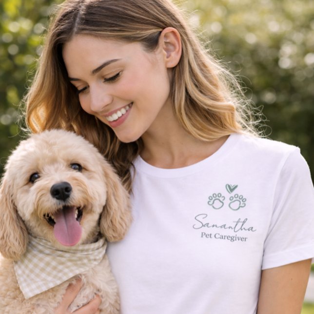 Eucalyptus Script Employee Name Business Logo  Tri-Blend Shirt (Creator Uploaded)