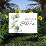 Eucalyptus Script Greenery Bridal Shower Sign<br><div class="desc">Welcome your guests with this stunning eucalyptus greenery bridal shower sign.</div>
