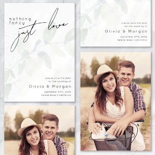Eucalyptus Script Photo Wedding Save The Date