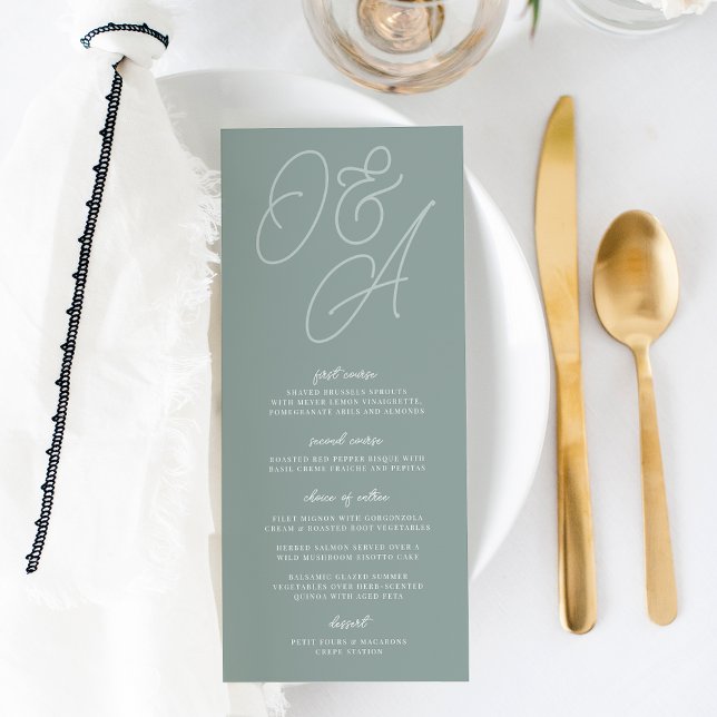 Eucalyptus | Script Watermark Monogram Wedding Menu (Creator Uploaded)