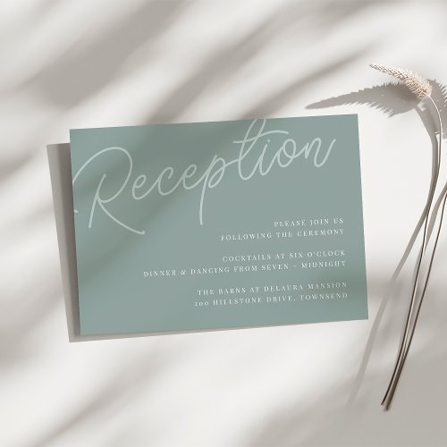 Eucalyptus  Script Watermark Wedding Reception Enclosure Card