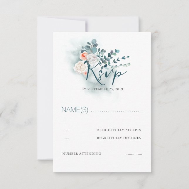 Eucalyptus Script Wedding RSVP (Front)