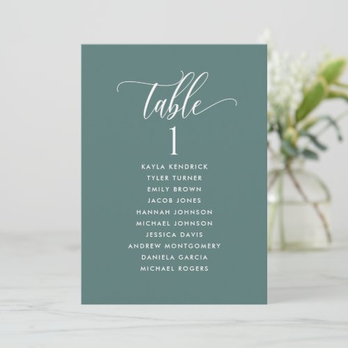 Eucalyptus Seating Plan Cards with Guest Names