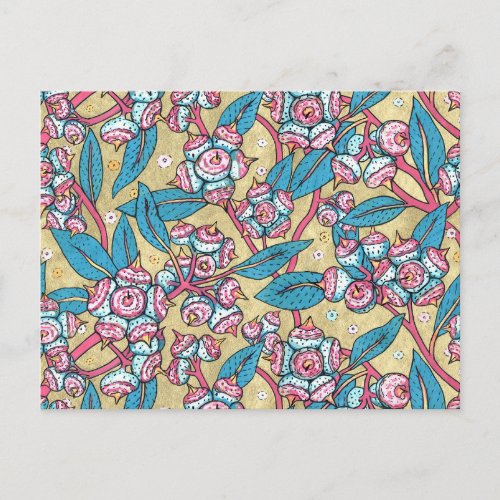 Eucalyptus Seed Australian Plant Botanical Pattern Postcard