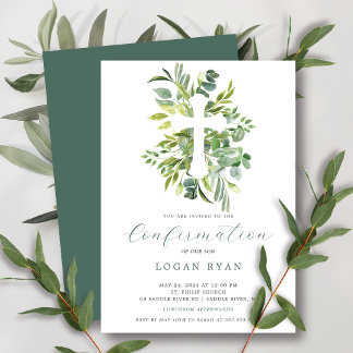 Eucalyptus Serenity Confirmation Invitation