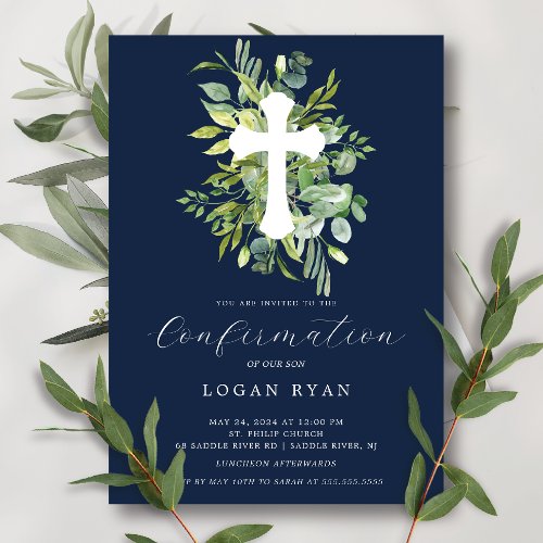 Eucalyptus Serenity Confirmation Invitation