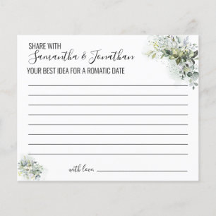 Eucalyptus Share a Date Idea Shower Game card Flyer
