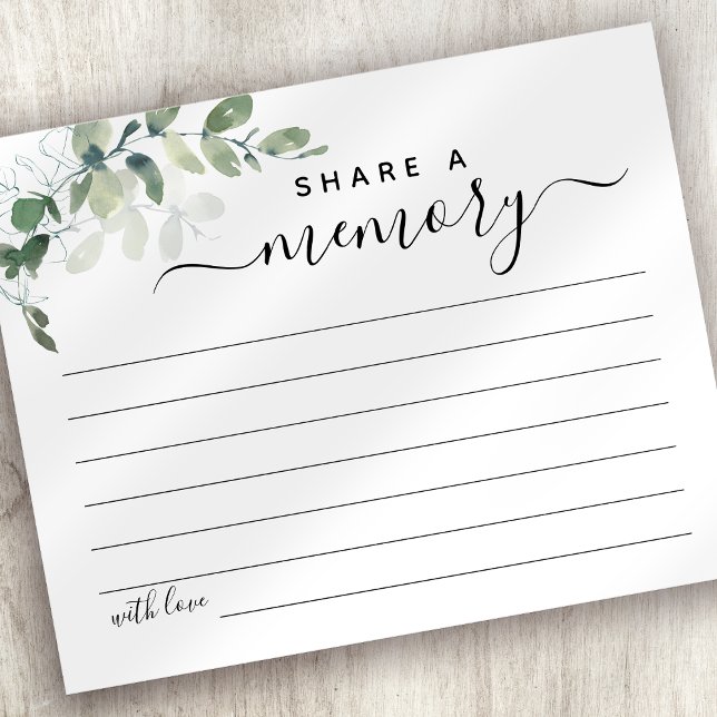Eucalyptus Share a Memory Funeral Condolences Card (Creator Uploaded)