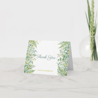 Eucalyptus Side Border Thank You Card
