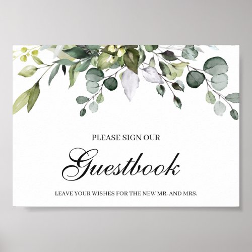 Eucalyptus Sign Our Guestbook Wedding Poster Sign