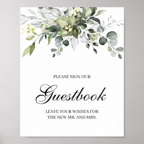 Eucalyptus Sign Our Guestbook Wedding Poster Sign