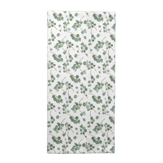Eucalyptus Silver Dollar Tree Foliage Pattern Cloth Napkin (Half Fold)