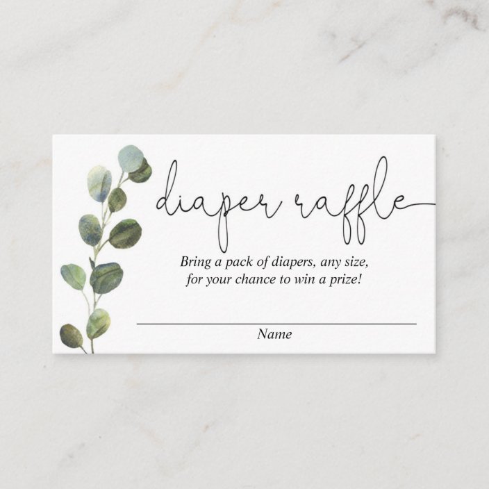 diaper raffle cards