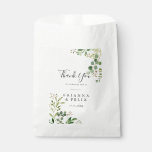 Eucalyptus Simple Brown Floral Thank You Wedding Favor Bag