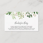Eucalyptus Simple Floral Baby Shower Book Request Enclosure Card (Front)