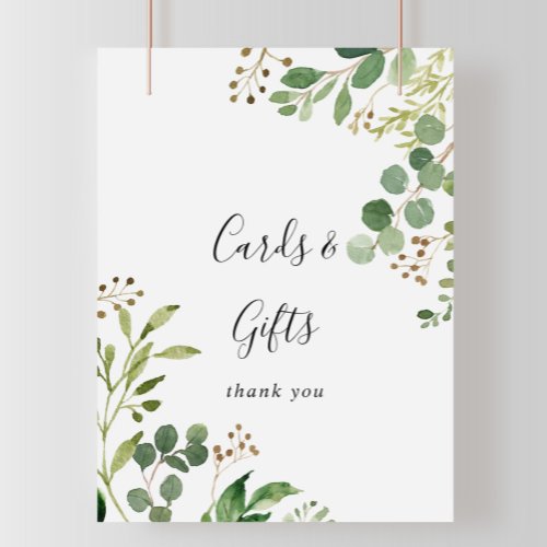 Eucalyptus Simple Floral Cards and Gifts Sign