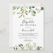 Eucalyptus Simple Floral Spanish Bridal Shower Invitation (Front)