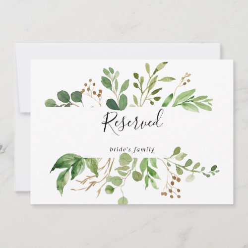 Eucalyptus Simple Floral Wedding Reserved Sign
