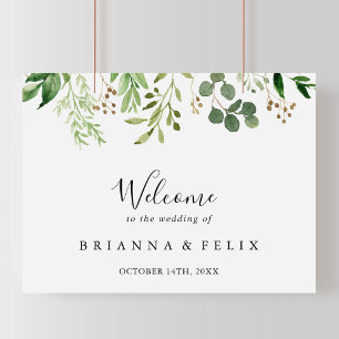 Eucalyptus Simple Floral Wedding Welcome Sign