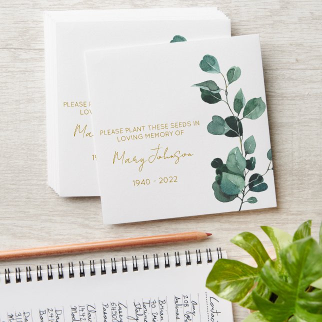 Eucalyptus | Simple Memorial Seed Envelope (Stacked)