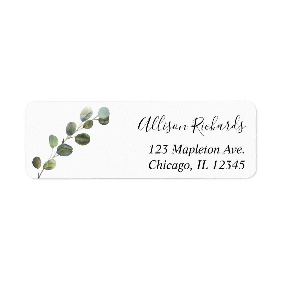 Eucalyptus simple modern greenery label | Zazzle